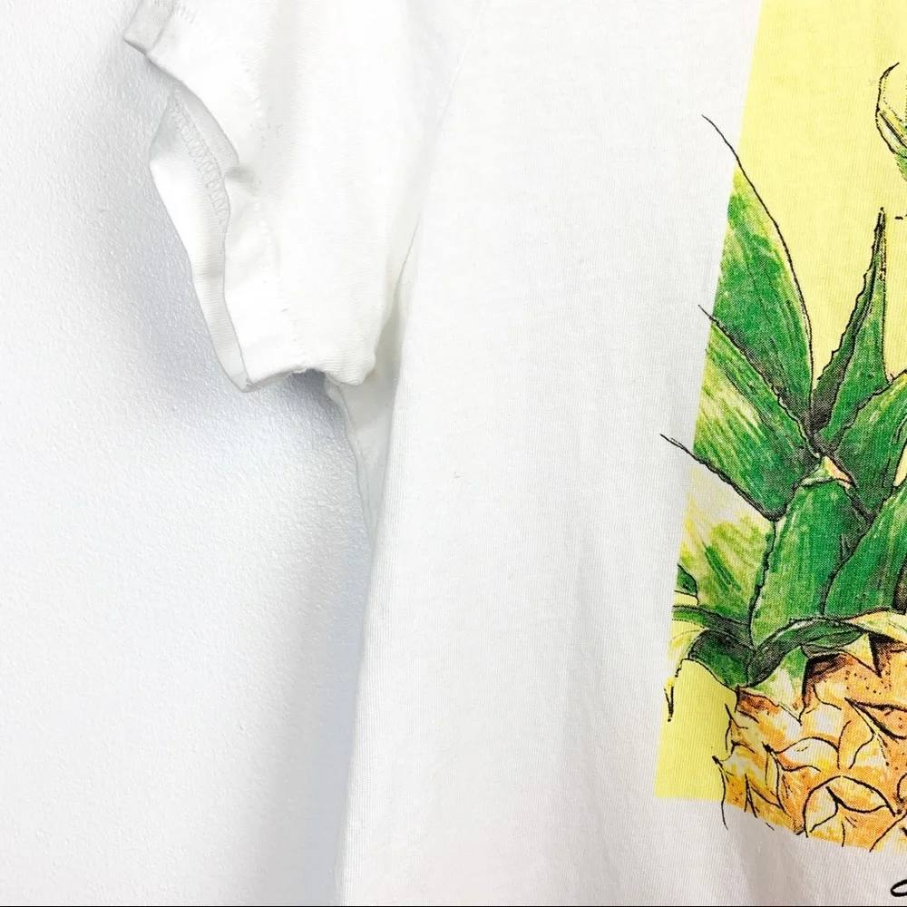 Aloha Summer H&M White Pineapple Print Short Sleeve - Picture 4 of 7